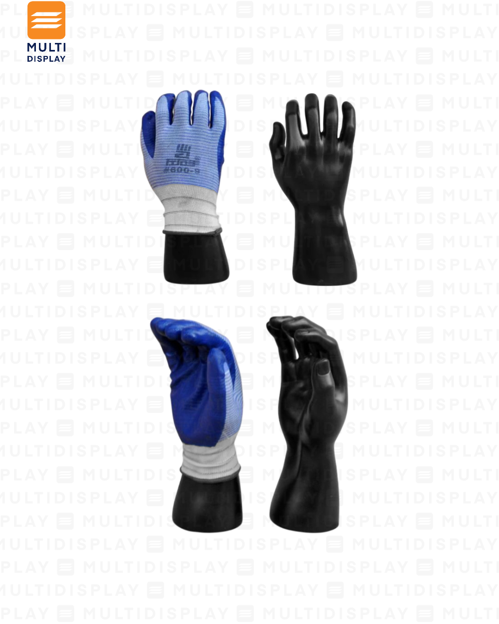 Maniqui Mano para Guantes Plastico Hombre, Negro