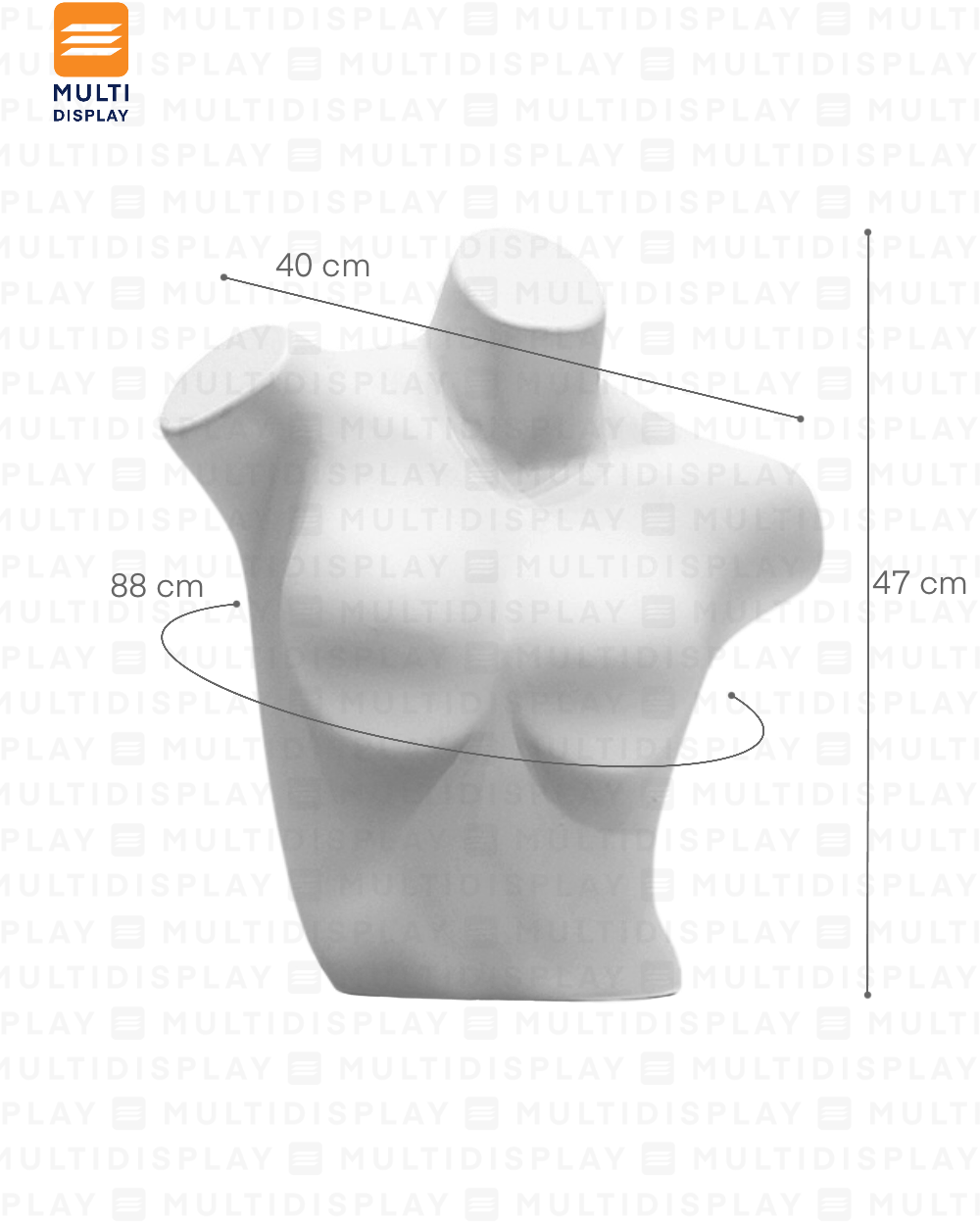 Maniqui para Mesa Torso, Mujer Blanco