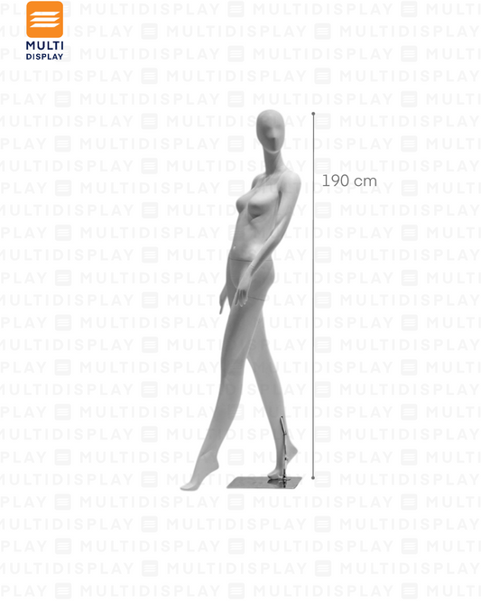 Maniqui Completo Mujer Estandar, Pose Parado Inclinado, Blanco