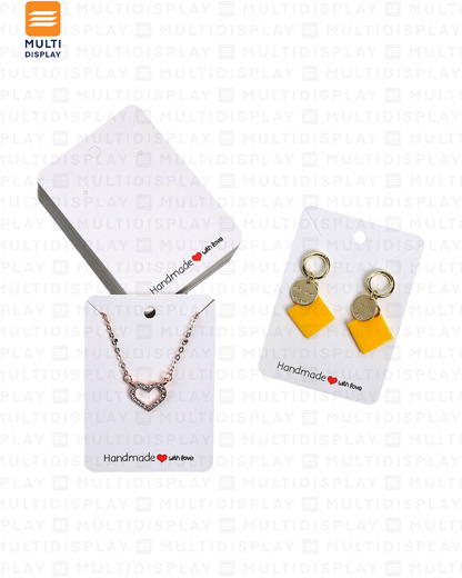 Empaque para Joyeria, Carton con Sobre 7.8x5.6cm, Paquete de 50, Blanco