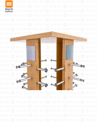 Exhibidor de Lentes Madera Giratorio 40 Slot, 30x76cm, Madera
