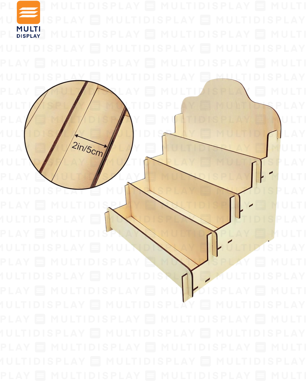 Exhibidor de Accesorio Portatil Madera 4 Niveles, 29x34cm, Madera