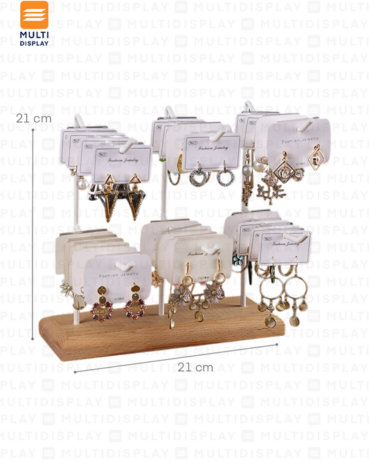 Exhibidor de Accesorio Rack Metalico 6 Slot, 21x21cm, Blanco