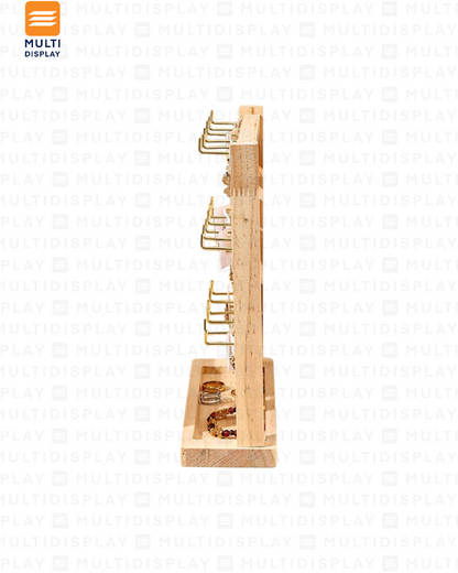 Exhibidor de Accesorio Tablero Metalico, 3 Niveles 24x27cm, Dorado