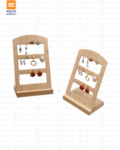 Exhibidor de Arete Tablero Madera, 3 Niveles 14x23cm, Madera