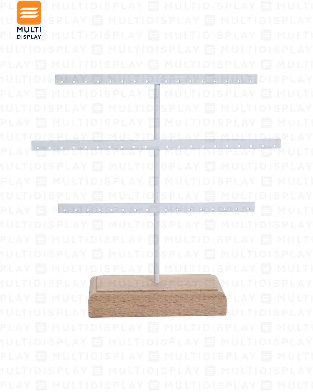 Exhibidor de Arete Tablero Metalico, 3 Niveles 25x24cm, Blanco