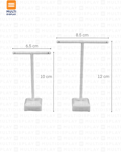 Exhibidor de Arete T Plastico Mini Set de 2, Blanco
