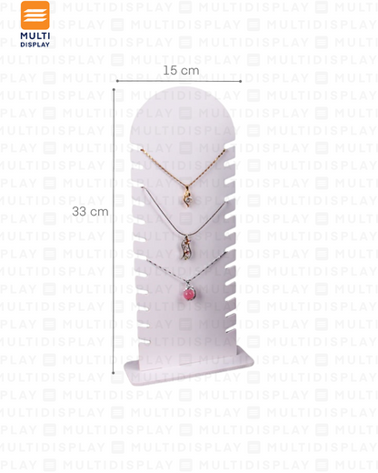 Exhibidor de Collar Tablero Vertical Carton, 15x33cm, Blanco