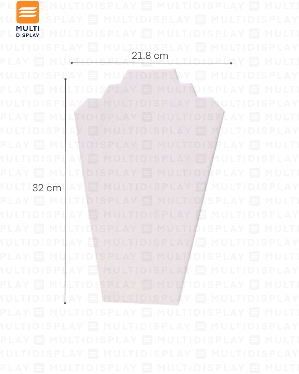 Exhibidor de Collar Busto Carton Lino, 32cm, Blanco