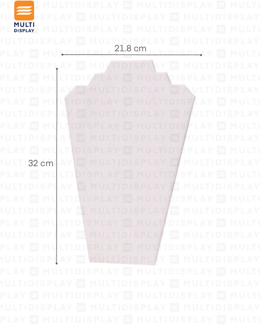 Exhibidor de Collar Busto Carton Lino, 32cm, Blanco