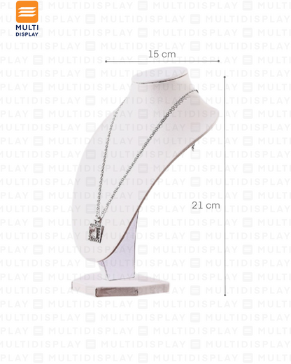 Exhibidor de Collar Busto Corazon Carton, Small 21cm, Blanco