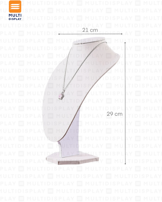 Exhibidor de Collar Busto Corazon Carton, Medium 29cm, Blanco