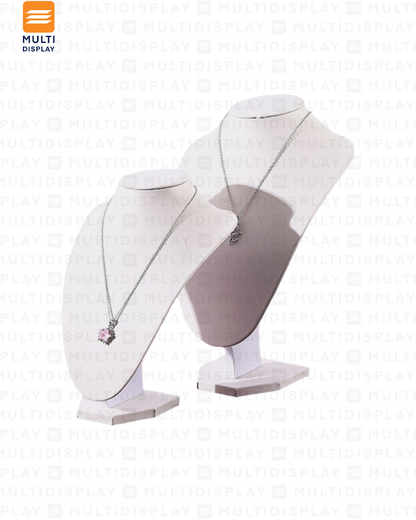 Exhibidor de Collar Busto Corazon Carton, Medium 29cm, Blanco