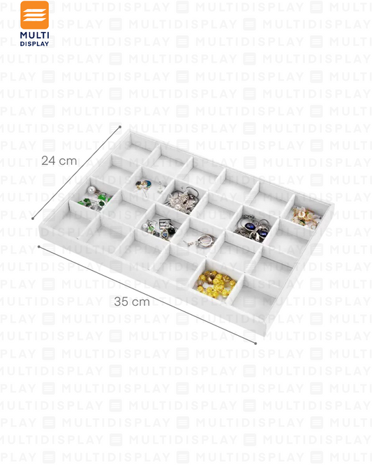 Exhibidor Bandeja para Accesorio Lino 35x24cm, Blanco