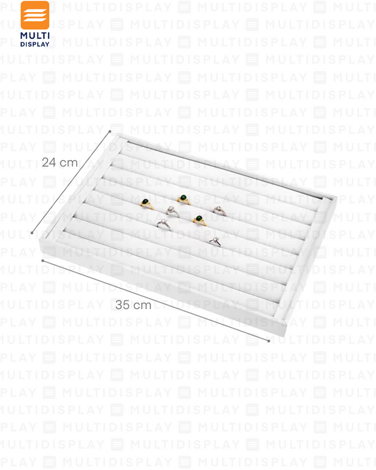 Exhibidor Bandeja para Anillo Lino 35x24cm, Blanco