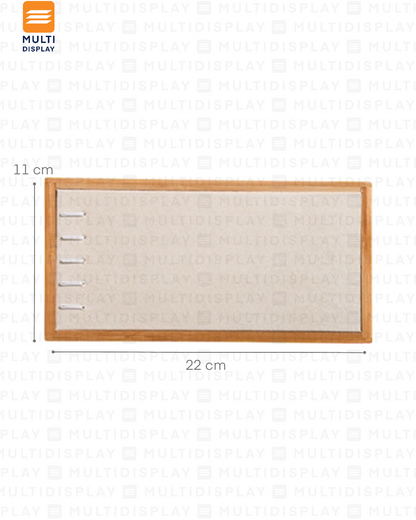 Exhibidor Bandeja para Pulsera Madera con Gamuza 22x11cm, Crema