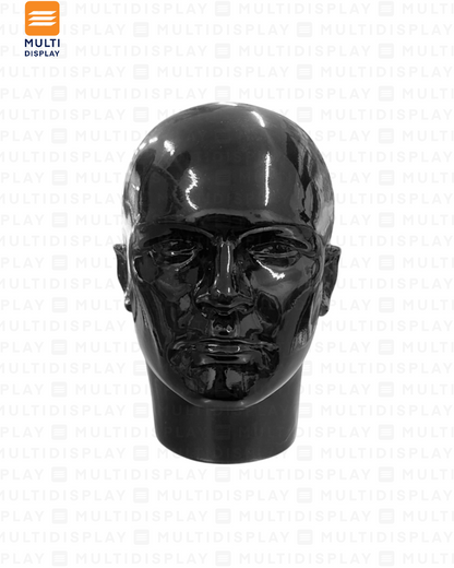 Maniqui Cabeza Artesanal Plastico Hombre, Negro
