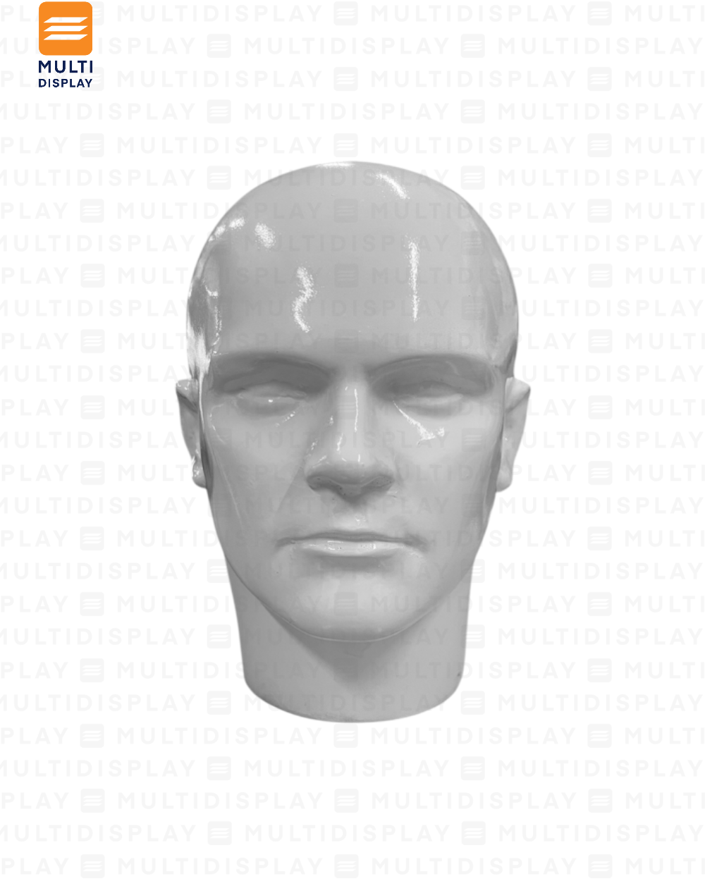 Maniqui Cabeza Artesanal Plastico Hombre, Blanco