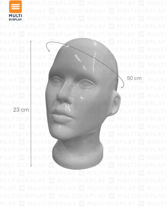 Maniqui Cabeza Artesanal Plastico Mujer, Blanco