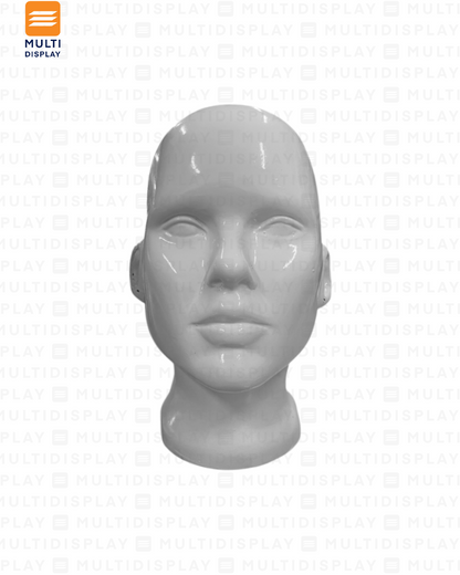 Maniqui Cabeza Artesanal Plastico Mujer, Blanco