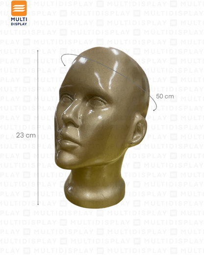 Maniqui Cabeza Artesanal Plastico Mujer, Dorado