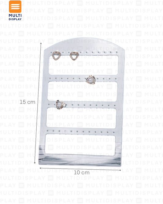 Exhibidor de Arete Tablero Acrilico, 4 Niveles 10x15cm, Transparente