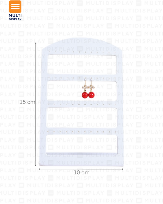 Exhibidor de Arete Tablero Acrilico, 4 Niveles 10x15cm, Blanco