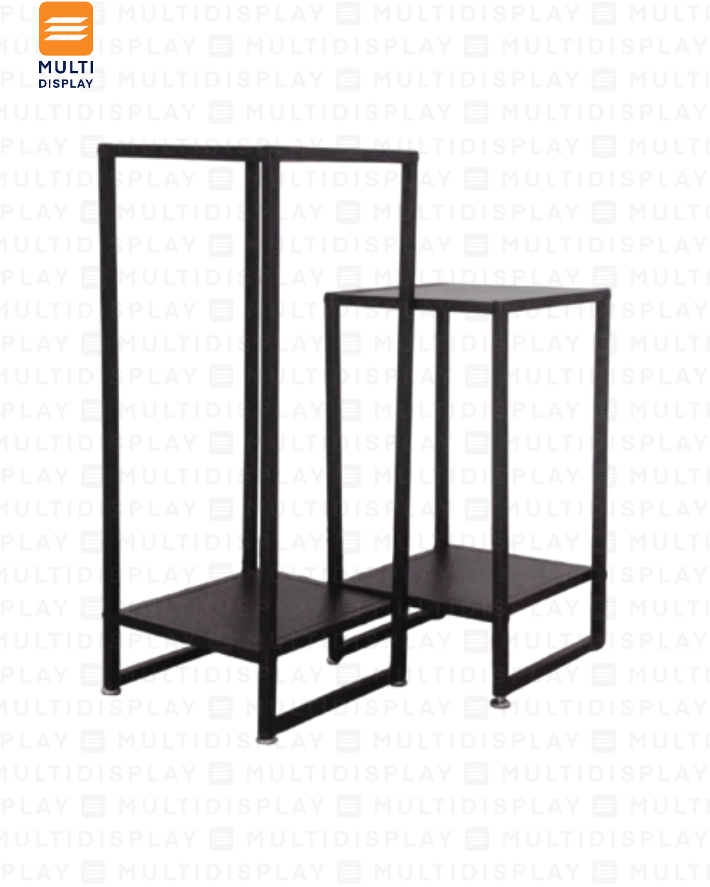 Juego Exhibidor 2 Plataforma Bajo y Mediano Negro