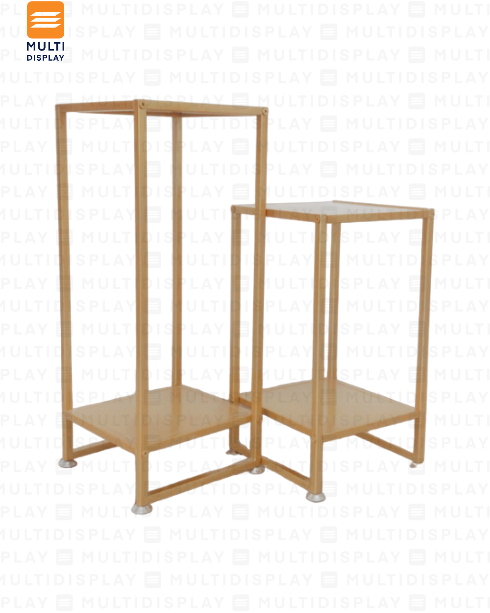 Juego Exhibidor 2 Plataforma Bajo y Mediano Dorado