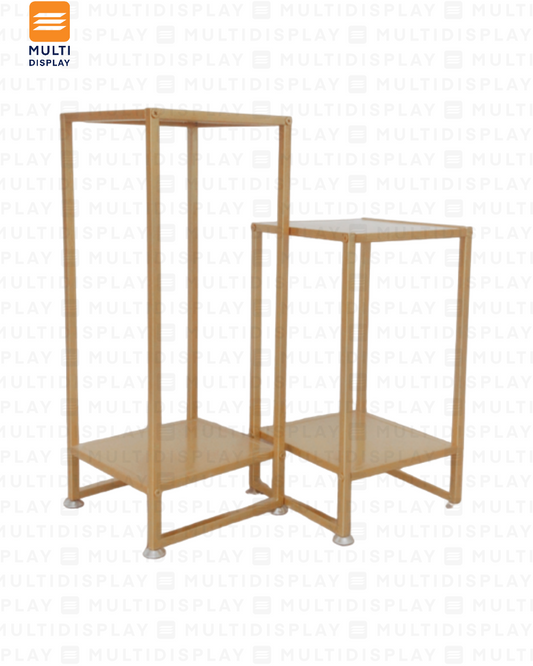 Juego Exhibidor 2 Plataforma Bajo y Mediano Dorado