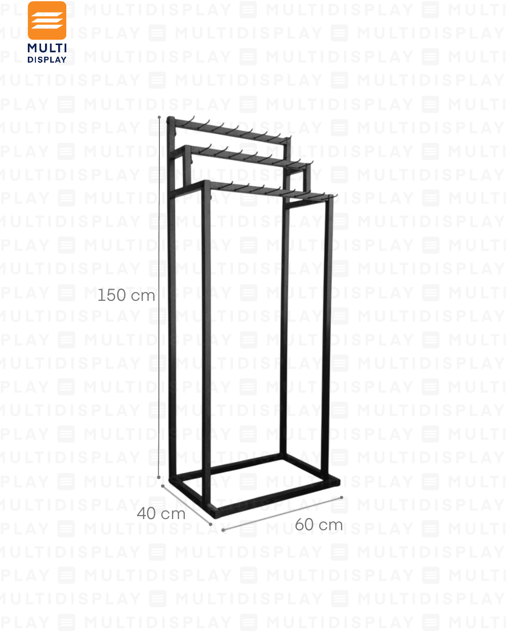 Exhibidor de Correa 60x40x150cm Negro