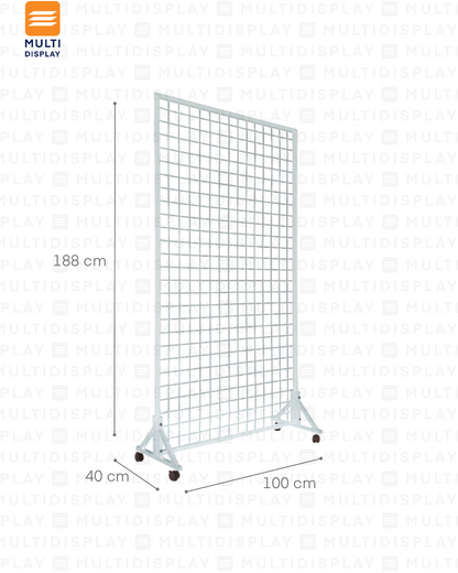 Rejilla con Base de Ruedas 100x40x188cm, Blanco