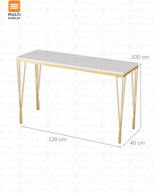 Exhibidor Mesas Cascada Hierro L 120x40x100cm, Dorado