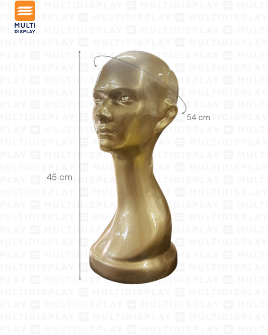 Maniqui Cabeza Artesanal para Peluca Plastico Mujer, Dorado