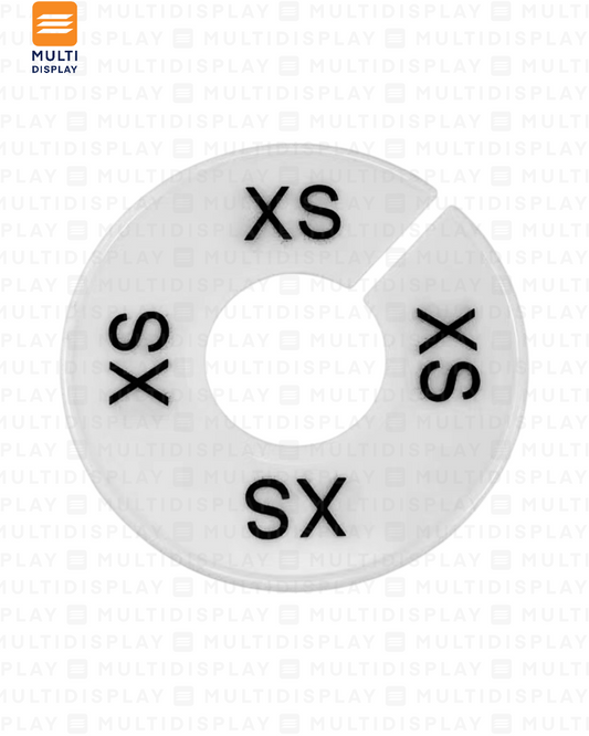 Marcador de Talla para Perchero, Talla XS, Blanco