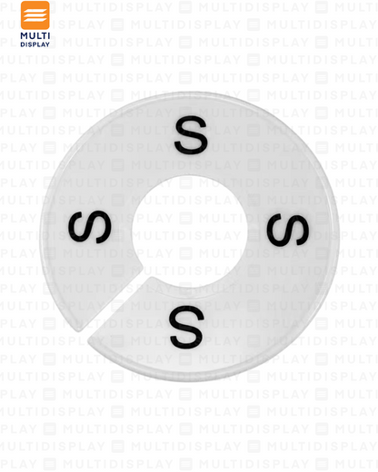 Marcador de Talla para Perchero, Talla S, Blanco