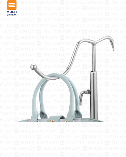 Base para Exhibicion de Bolso Doble Ajustable, 22x70cm, Cromado