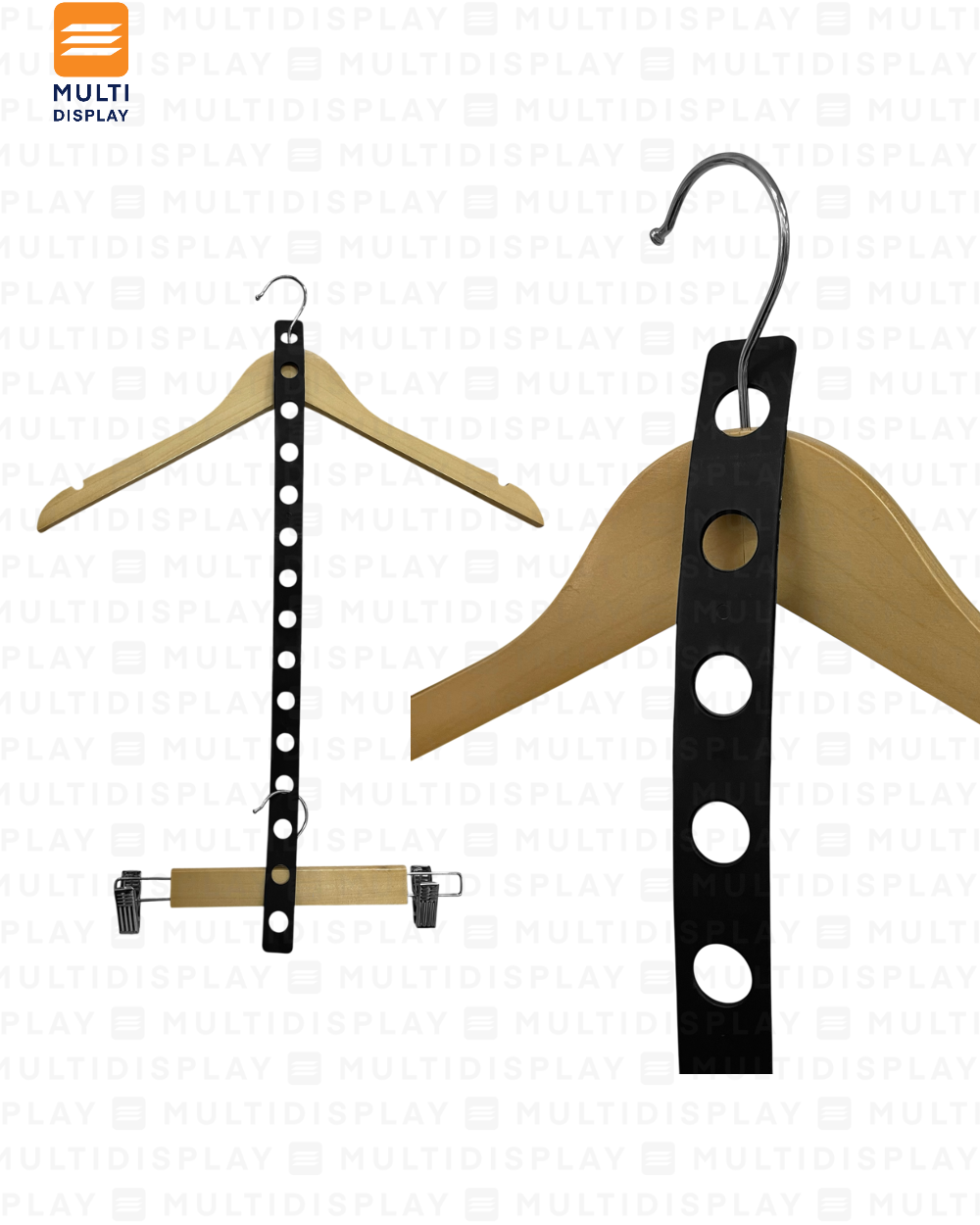 Tira de Coneccion para Gancho de Ropa Plastico 56cm, Negro