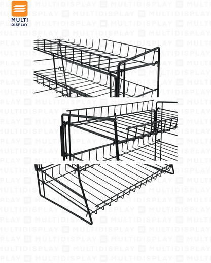 Mini Estante de Impulso, Torre Mallado 4 Niveles 40x22x41cm, Negro
