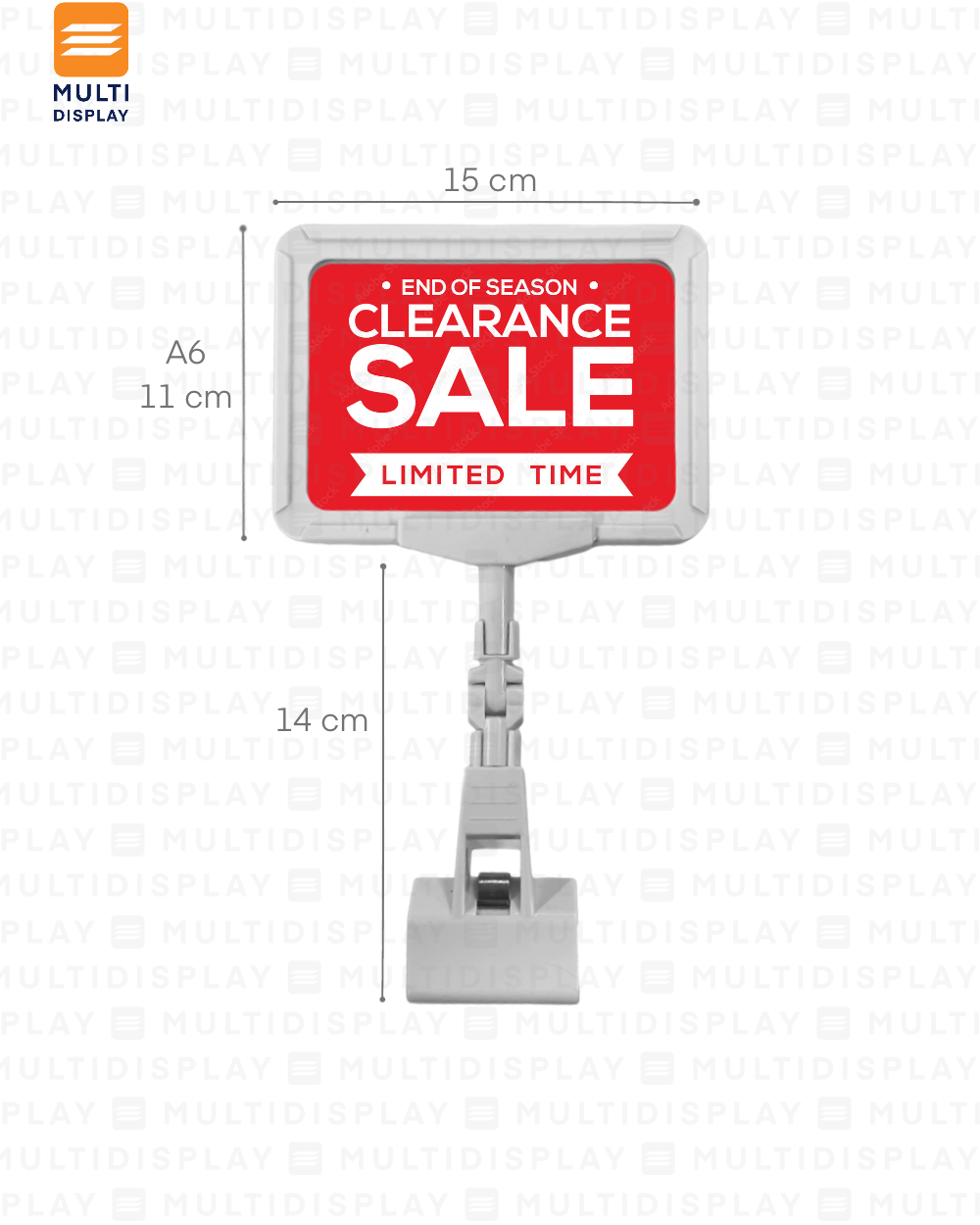 Portabanner A6 Base Clip Blanco