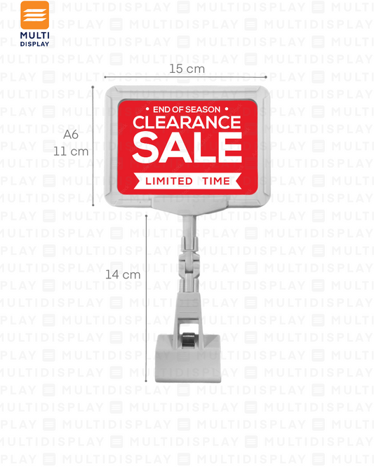 Portabanner A6 Base Clip Blanco