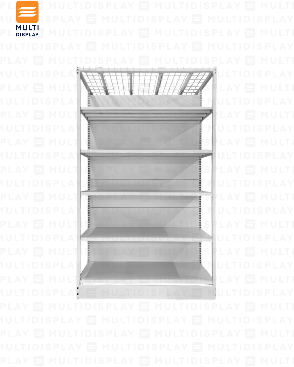 Gondola Pared 4 Postes Inicial 120x61x200cm 6 Tablillas, Liso Blanco, 225kg