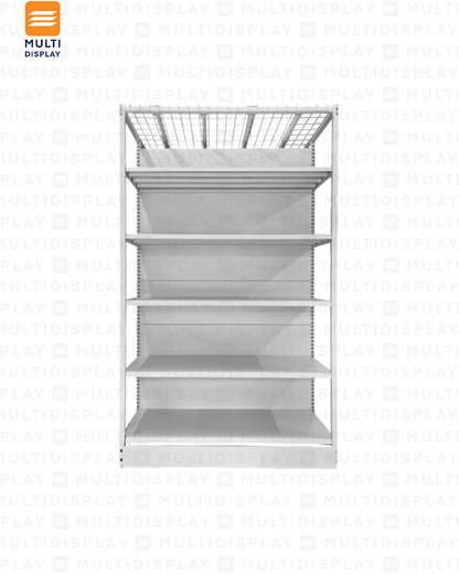 Gondola Pared 4 Postes Inicial 120x61x200cm 6 Tablillas, Liso Blanco, 225kg