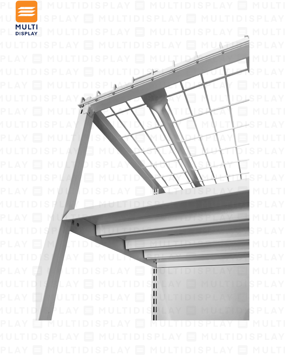 Gondola Doble 4 Postes Inicial 120x115x200cm 6 Tablillas, Liso Blanco, 250kg