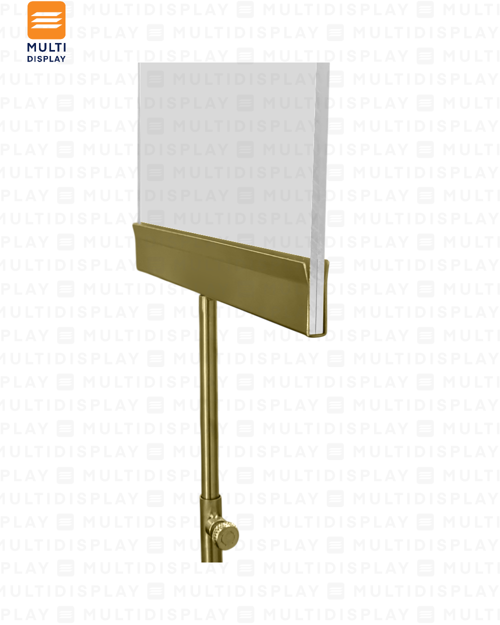 Portabanner A4 Acero Inoxidable U Extendible para Mesa, Dorado