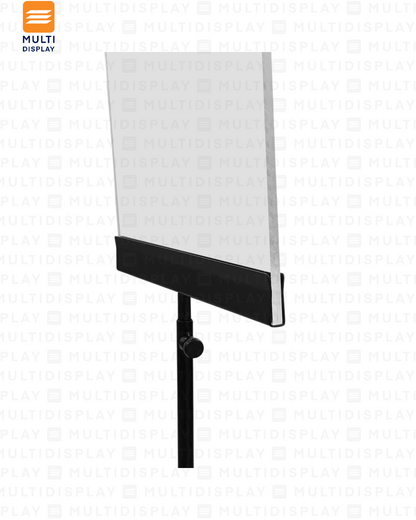 Portabanner A4 Acero Inoxidable U Extendible para Mesa, Negro