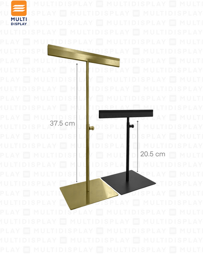 Portabanner A4 Acero Inoxidable U Extendible para Mesa, Dorado
