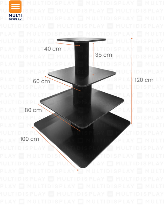 Exhibidor de Madera Isla 100x100x120cm Negro
