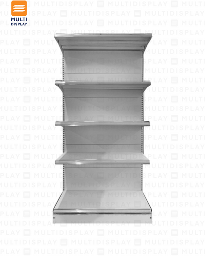 Gondola Frontal HD Inicial 100x55x195cm 5 Tablillas, Liso Blanco, 140kg