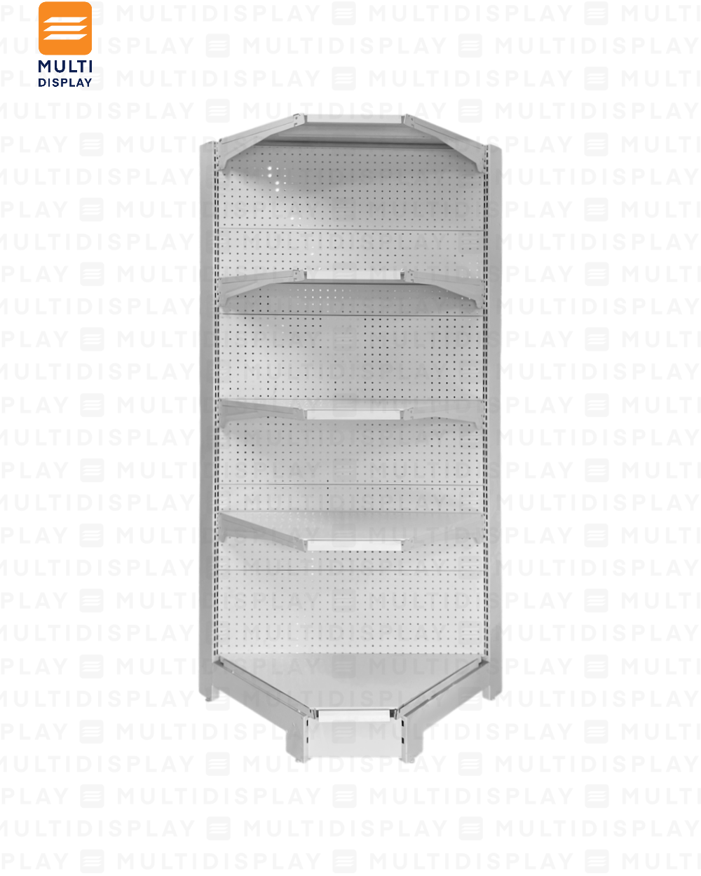 Gondola Esquinera HD 55x55x195cm 5 Tablillas, Perf. Blanco, 140kg